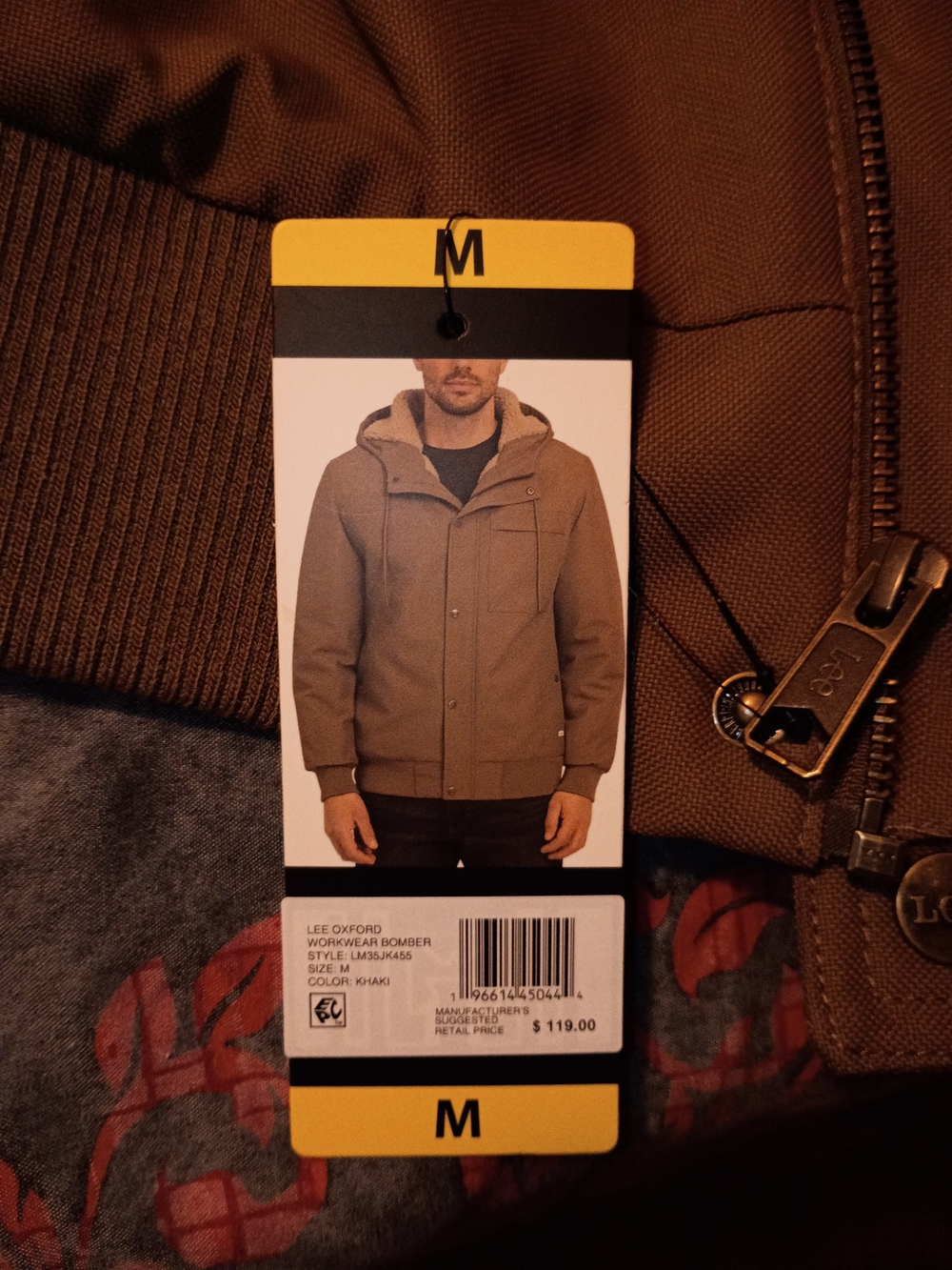 Lee Men's Size Medium Khaki Workwear Bomber Jacket